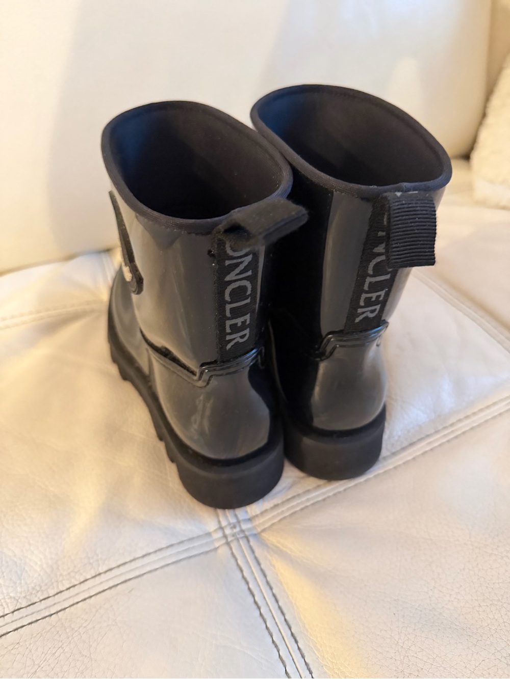 Moncler Glossy Black Chunky Rain Boots - Picture 2 of 9